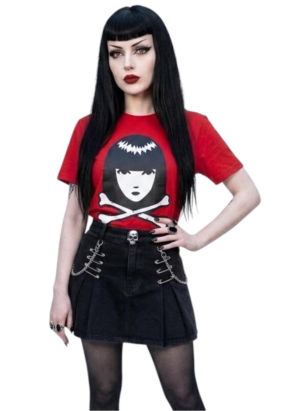 Emily The Strange Crossbones Crop T-Shirt
